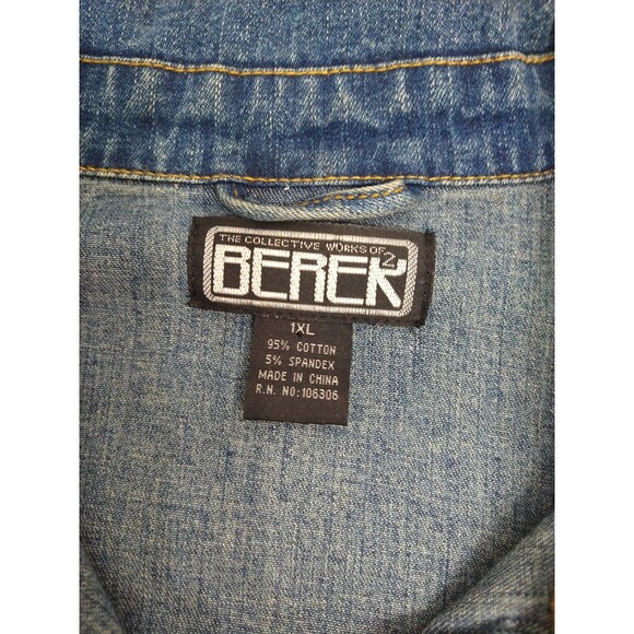 The Collective Works of Berek 2 Jean Jacket Size 1XL Gold Fully Studded Trim - Picture 3 of 16